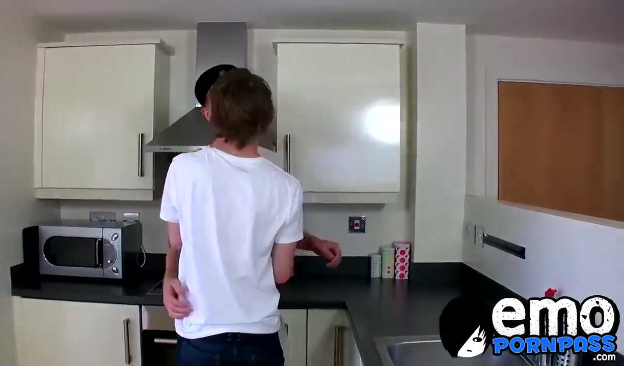 Delicious punk twinks having coarse anal sex in a kitchen