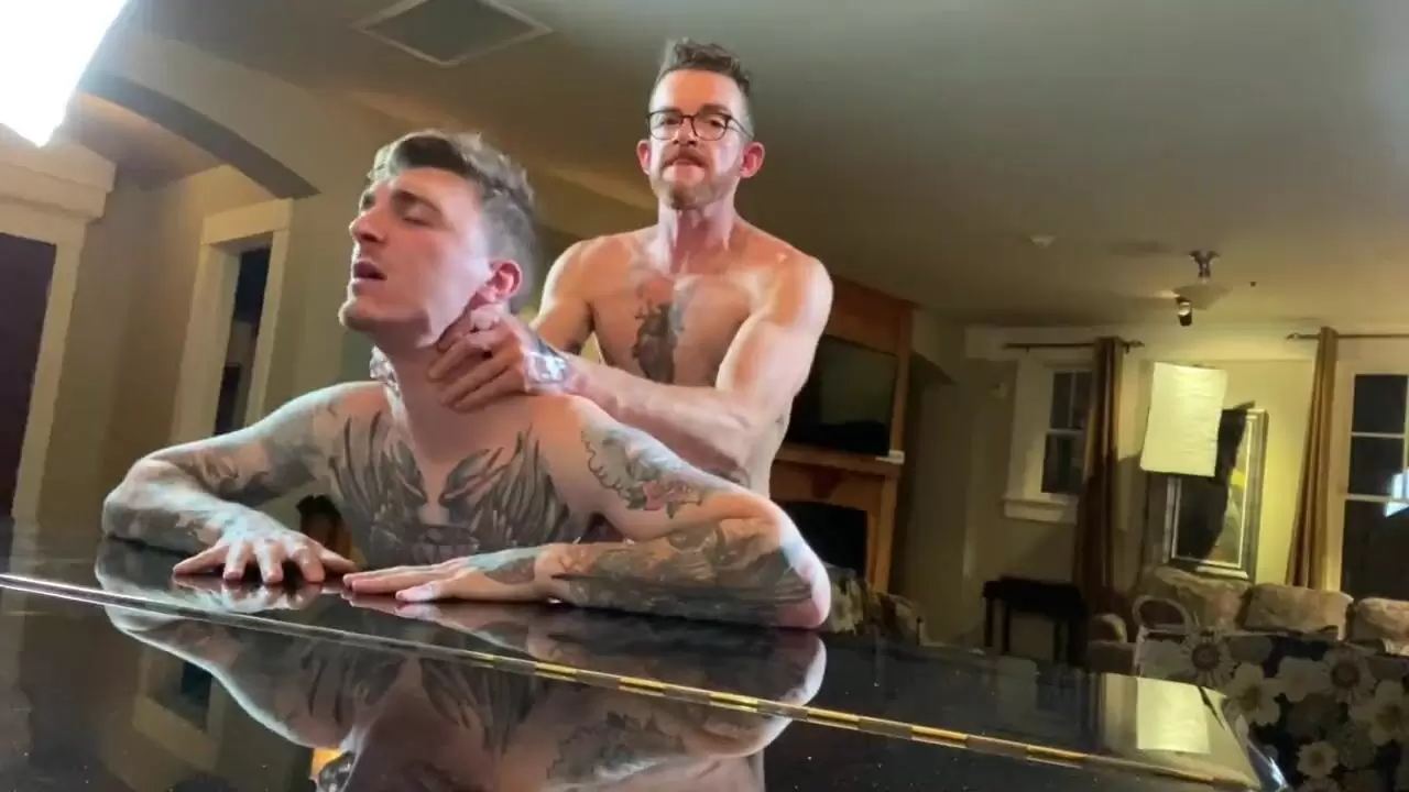 Tatted Boy Gets Fucked, Rimmed, used by Tatted Guy in Hotel