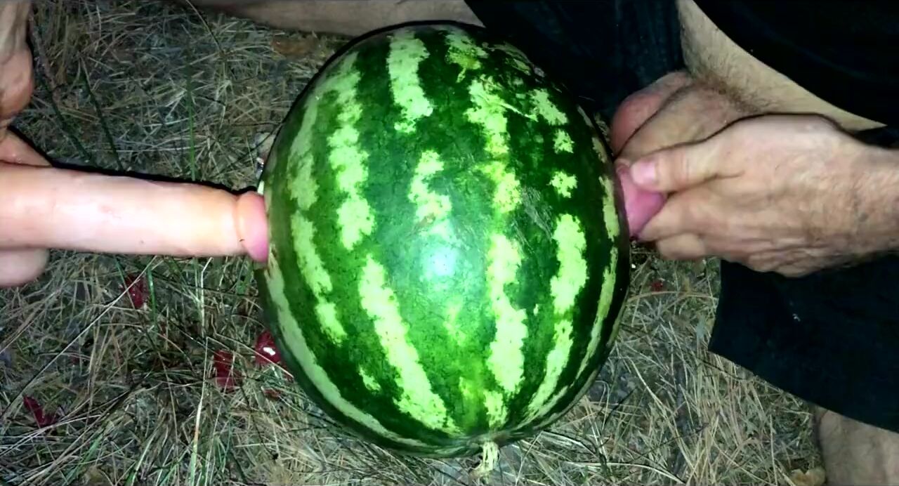 Fucking a WATERMELON with a dildo in the forest watch online Adult Picture