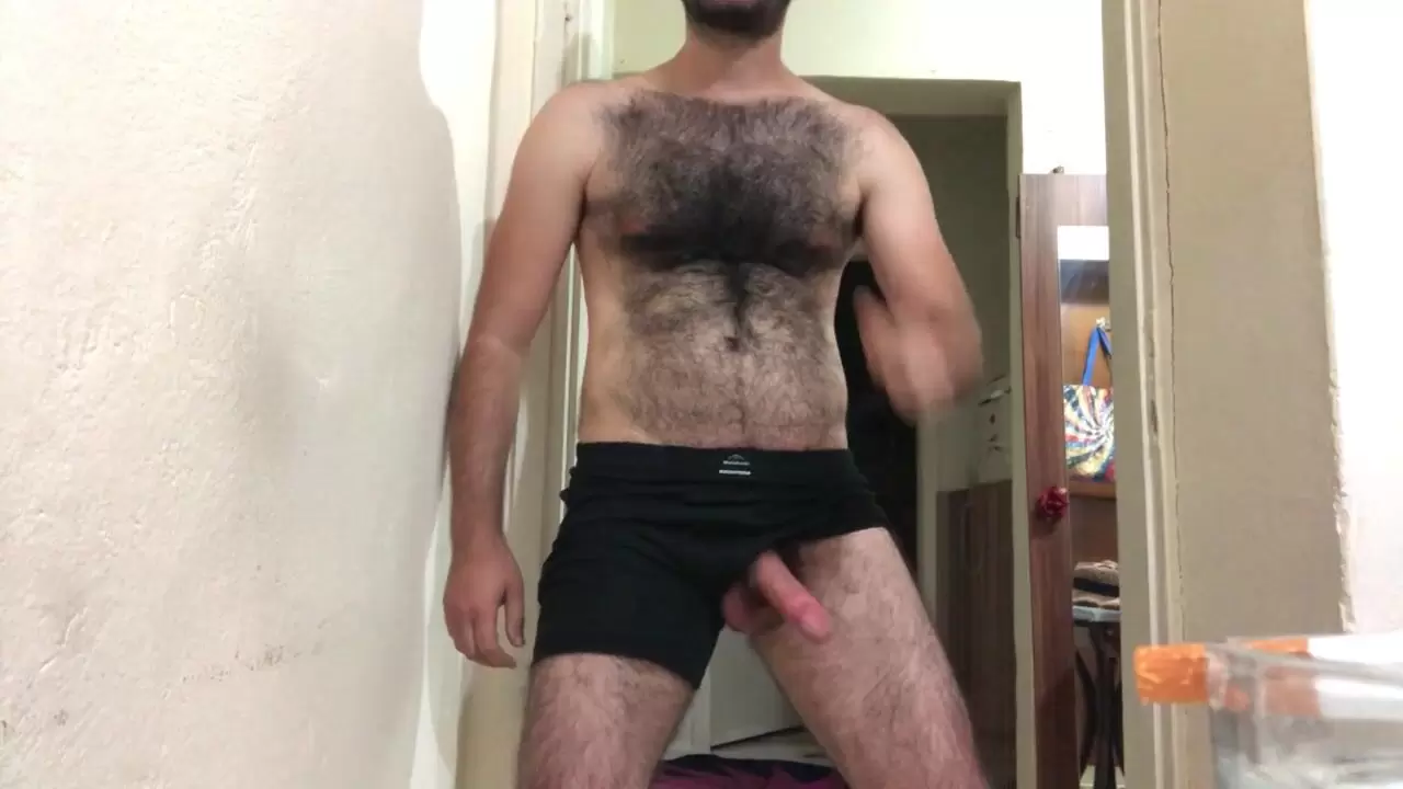 Hard Perfect Hairy Body Solo Guy I Ejaculate by Fucking my Hand watch online image