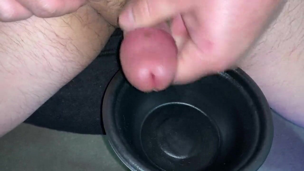 Fat Guy With A Small Penis Cumming in A Bowl