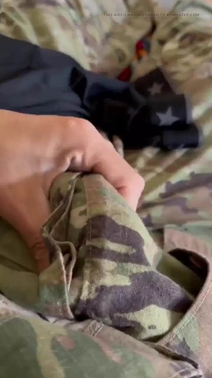 Just an Army Soldier Rubbing His Cock Through His Ocps Military Uniform  watch online