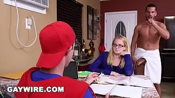 Mom Helping For Son While Handjobing Fucking - GAYWIRE - Step Dad Helps His Son Study, Gets Caught By Mom watch online